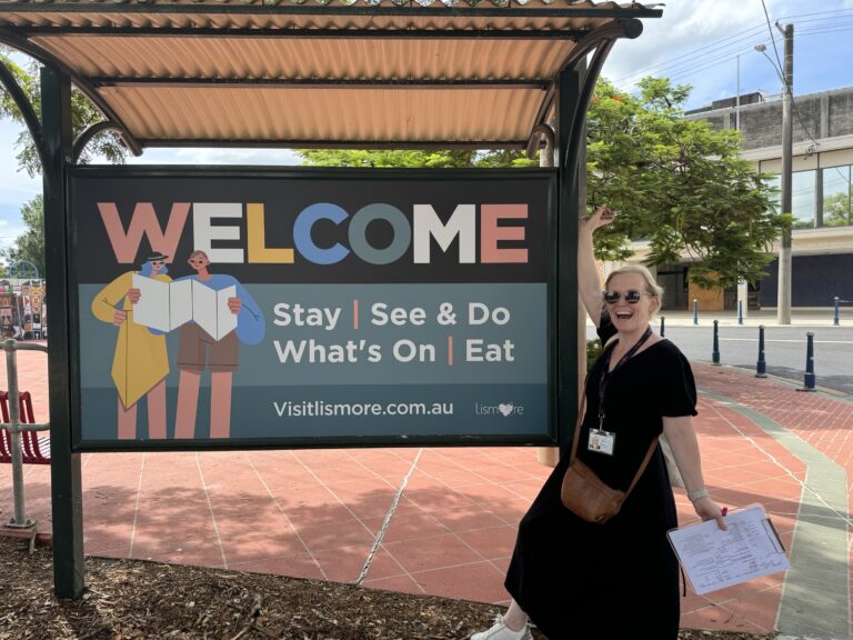 Destination team welcoming visitors to Lismore