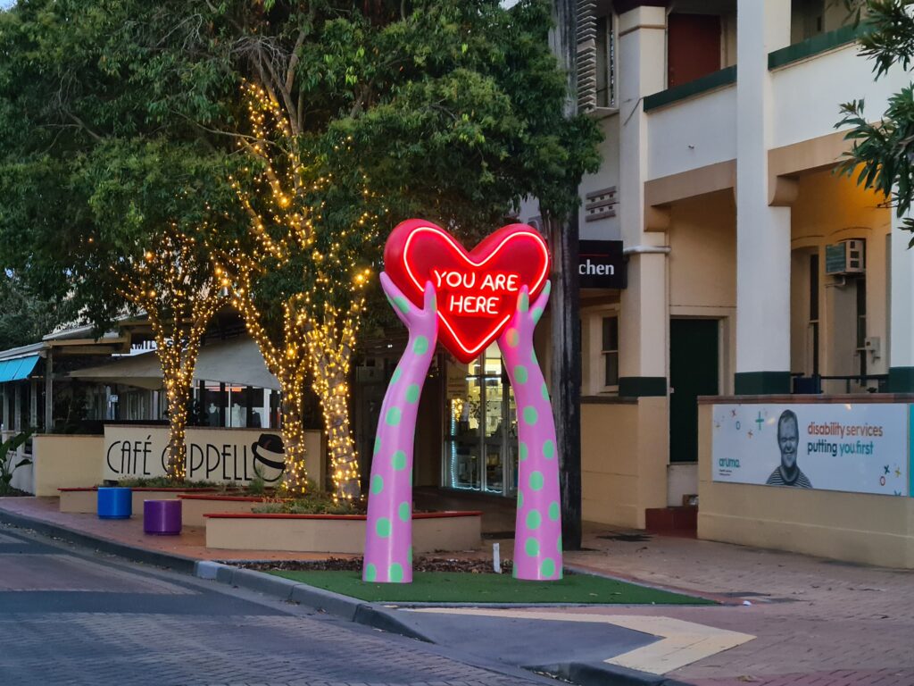In The Heart Sculpture - Holly Ahern and her partner Eden Crawford-Harriman